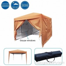Quictent Privacy 10x10 EZ Pop Up Canopy Tent Instant Gazebo Party Tent 100% Waterproof With 4 Sidewalls and Mesh Windows (Brown)
